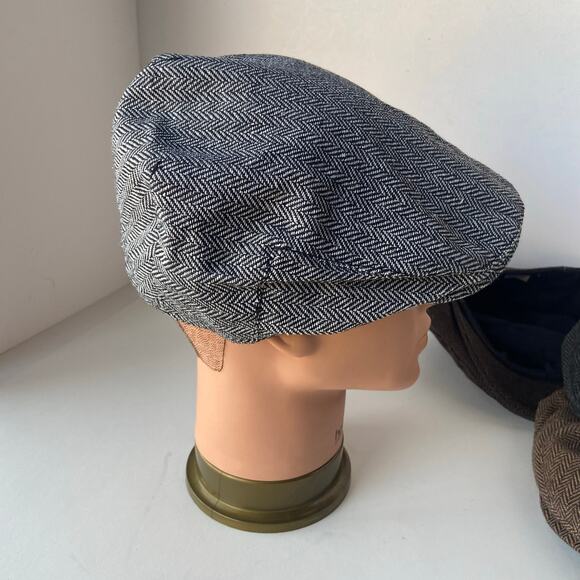 4 Newsboy Caps Hats Herringbone Hunting Driving Size 7 1/2, 60 - Picture 10 of 16